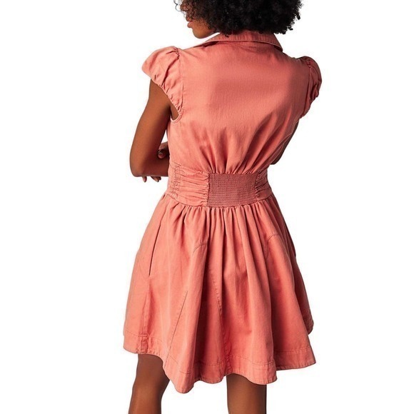 NWT‎ Free People Chester Denim Mini Dress in Lightest Rose Pink Size - Picture 2 of 8